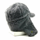 Genuine Czech army winter cap Ushanka grey fur warm hat CZ military isignia - GoMilitar