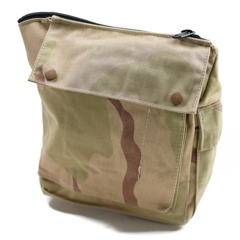 Véritable sac à masque à gaz de l'armée néerlandaise, pochette à bandoulière camouflage désert militaire excédentaire, NEUF