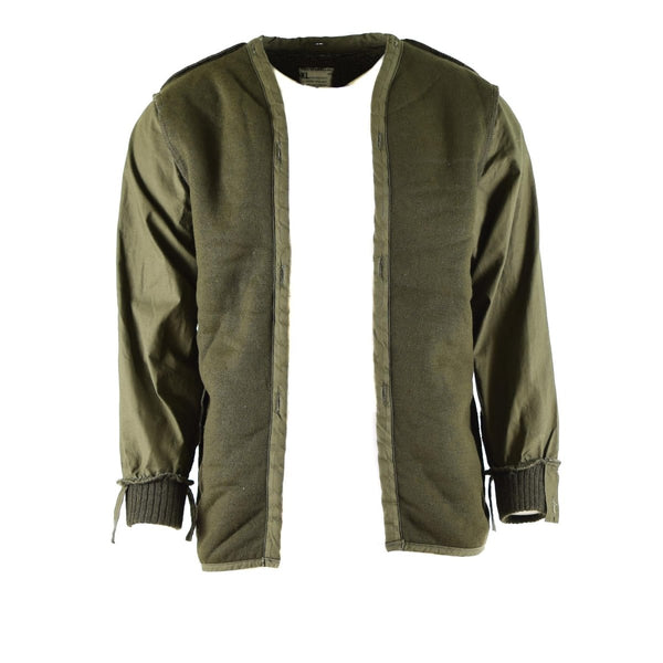 Genuine Dutch army olive OD parka liner jacket with modacrylic insulation for cold, wet weather protection