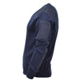 Original Pullover der niederländischen Armee, V-Ausschnitt, blauer Rippenstrick, Militär-Überschusspullover