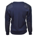 Original Pullover der niederländischen Armee, V-Ausschnitt, blauer Rippenstrick, Militär-Überschusspullover