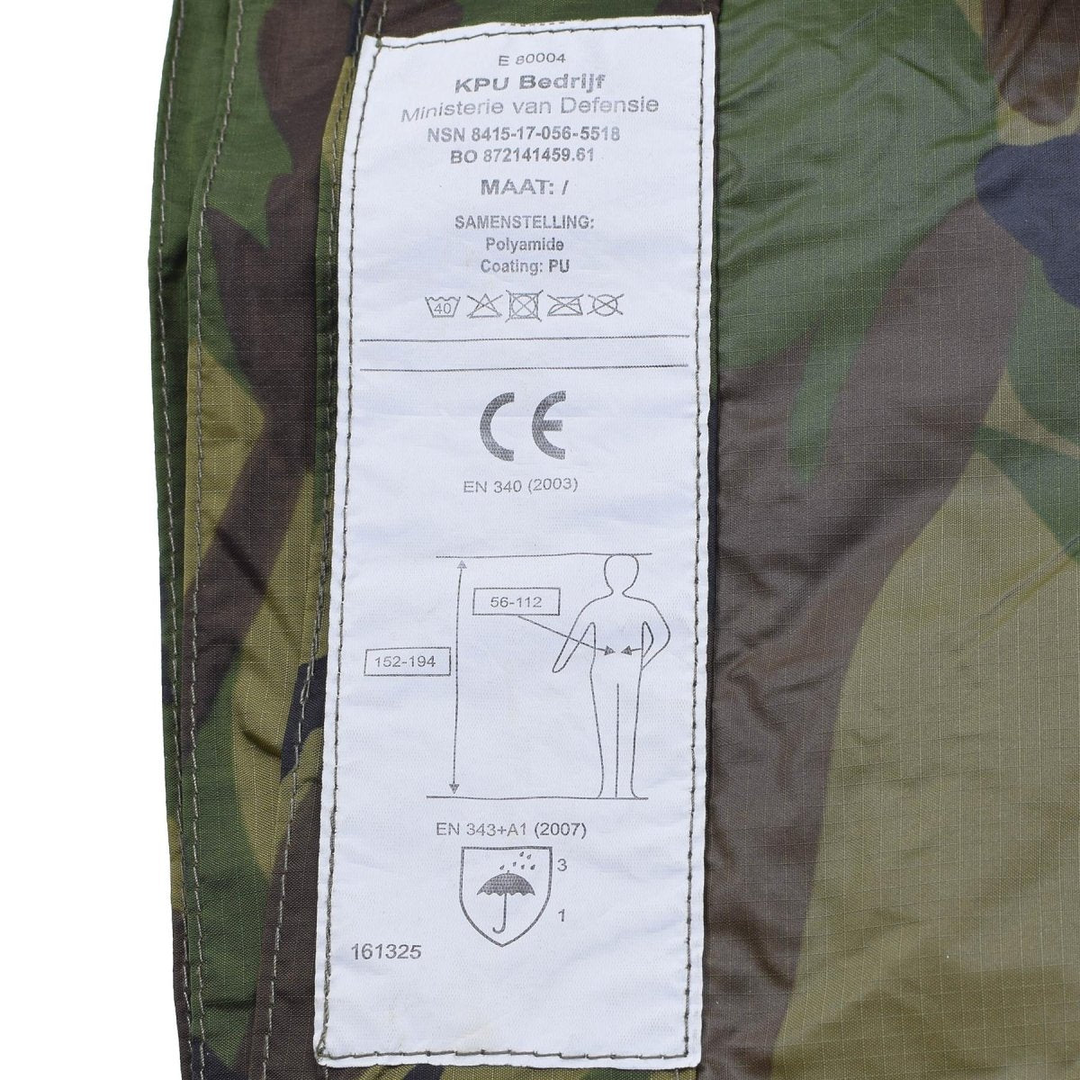 Genuine Dutch poncho tent shelter DPM camouflage waterproof ripstop material NEW