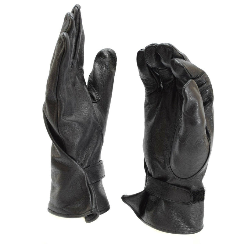 Genuine French army gloves Military issued leather black France surplus NEW - GoMilitar