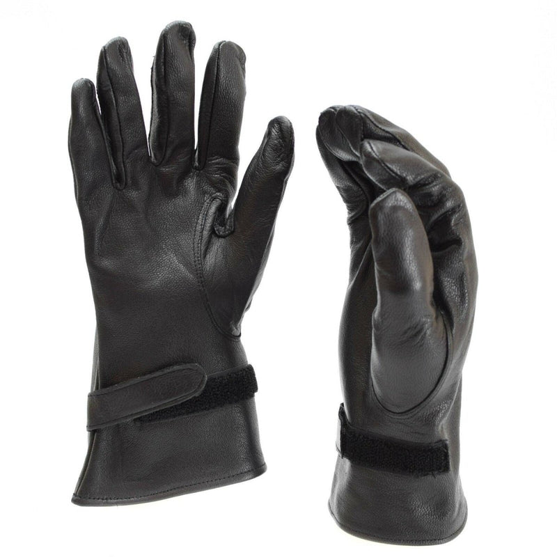 Genuine French army gloves Military issued leather black France surplus NEW - GoMilitar