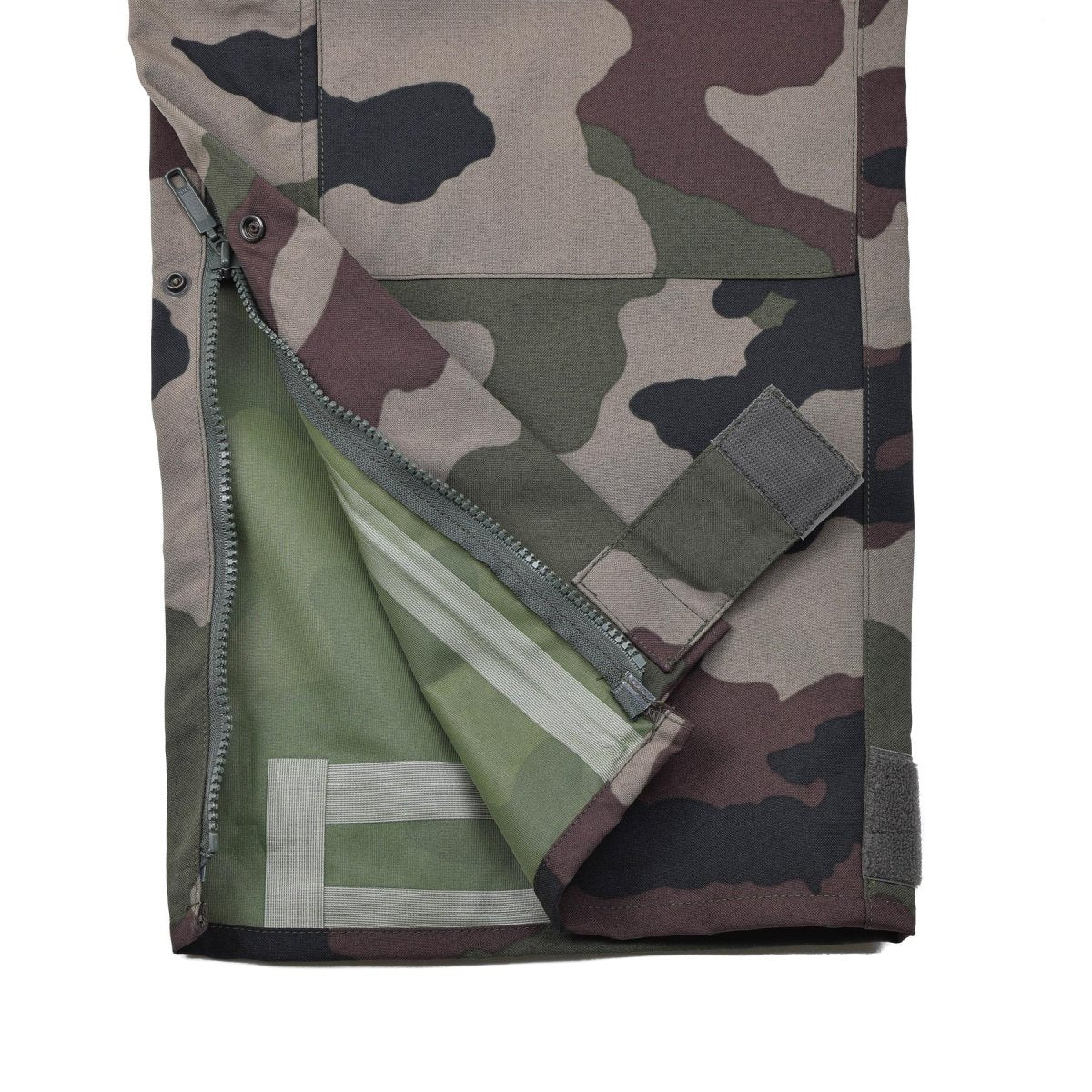 Pantalones de lluvia del ejército francés genuino trilaminato en general con aparatos ortopédicos nuevos