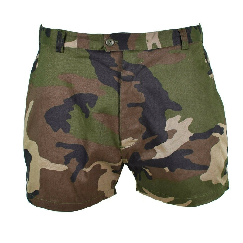 Genuinos pantalones cortos del ejército francés F1 CCE CAMO COMBAT CAMPO BERMUDA BDU NUEVO