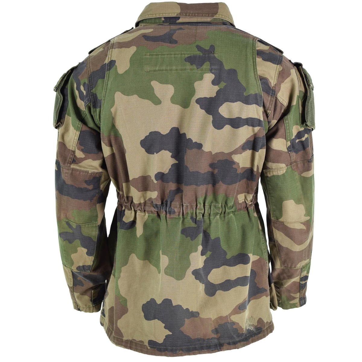 Echt Frans leger Smock jas CCE CAMO MILITAIRE GEVOEGEN PARKA SATEEN FELIN T4