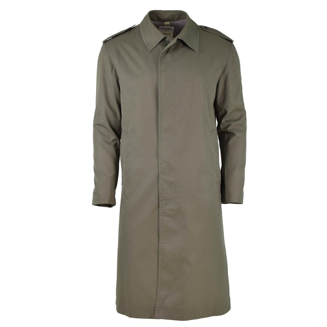 Véritable manteau de pluie militaire français Trench-coat de l'armée Olive imperméable pleine longueur