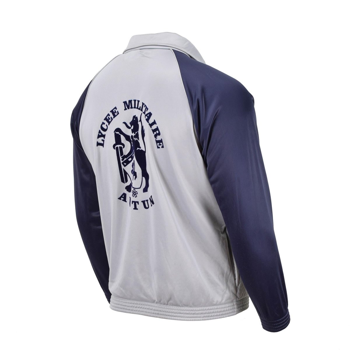 Genuine French Military school sweatshirt sports jacket running hiking grey blue