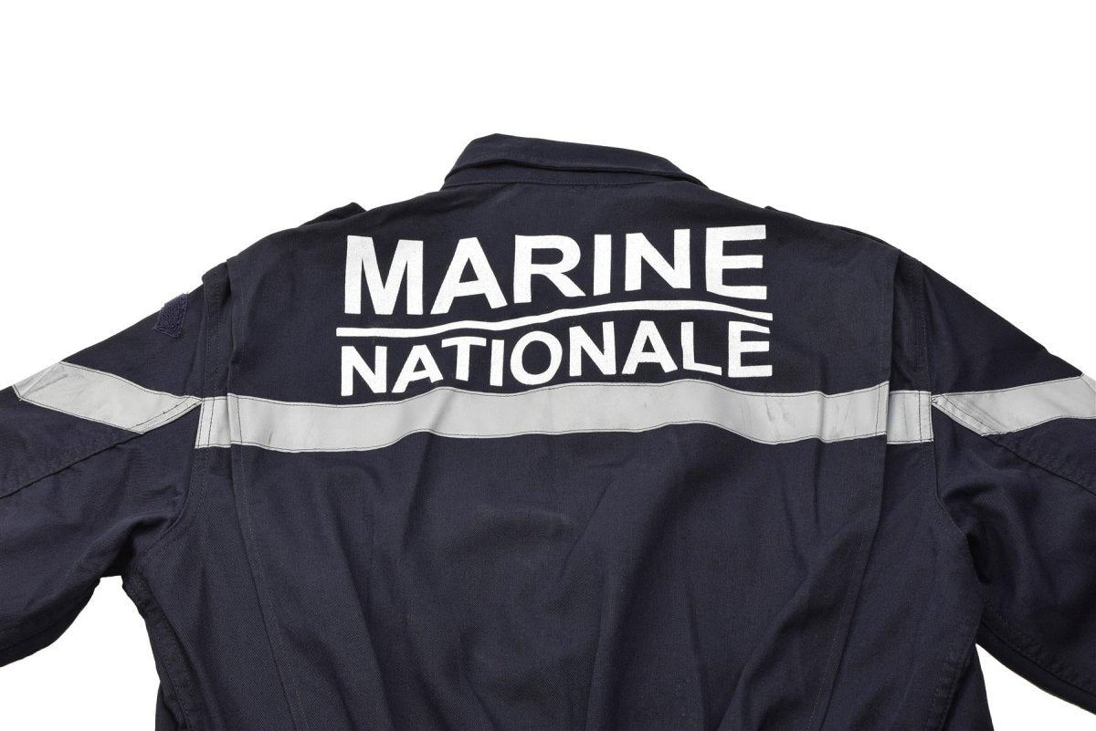 Original französischer Marine-Overall, thermostabiler Marine-Overall, einfarbig, dunkelblau, NEU