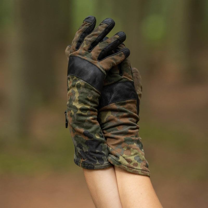 bw handschuhe flecktarn Flecktarn gloves genuine German army camo combat gloves BW military issue all purpose - Small (7.5)