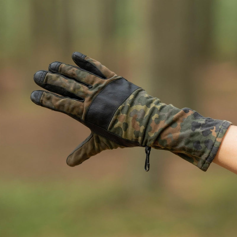 Genuine German army flecktarn camo combat gloves BW military issue all purpose - GoMilitar