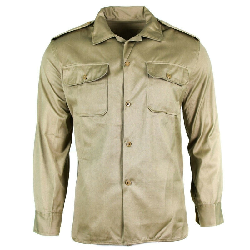 Genuine Greek army shirt fatigue dead stock chino khaki military jacket NEW - GoMilitar