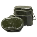 Echtes Essgeschirr der ungarischen Armee. Aluminium-Militär-Bowlertopf, 2-teiliges Set