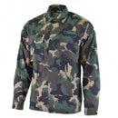 Genuine Hungarian Army M90 camouflage shirt with long sleeves, ripstop fabric, and Hungary patch for outdoor and tactical use.