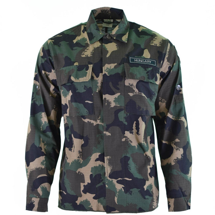 Camisa de camuflaje genuina del ejército húngaro M90 con camuflaje de cuatro colores, mangas largas, tejido ripstop, nuevo diseño militar.