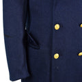 Véritable manteau en laine de l'armée italienne, manteau long bleu d'officier militaire de l'armée de l'air