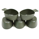 Set of genuine Swedish army green plastic mugs Trangia Kuksa military issue for outdoor use.