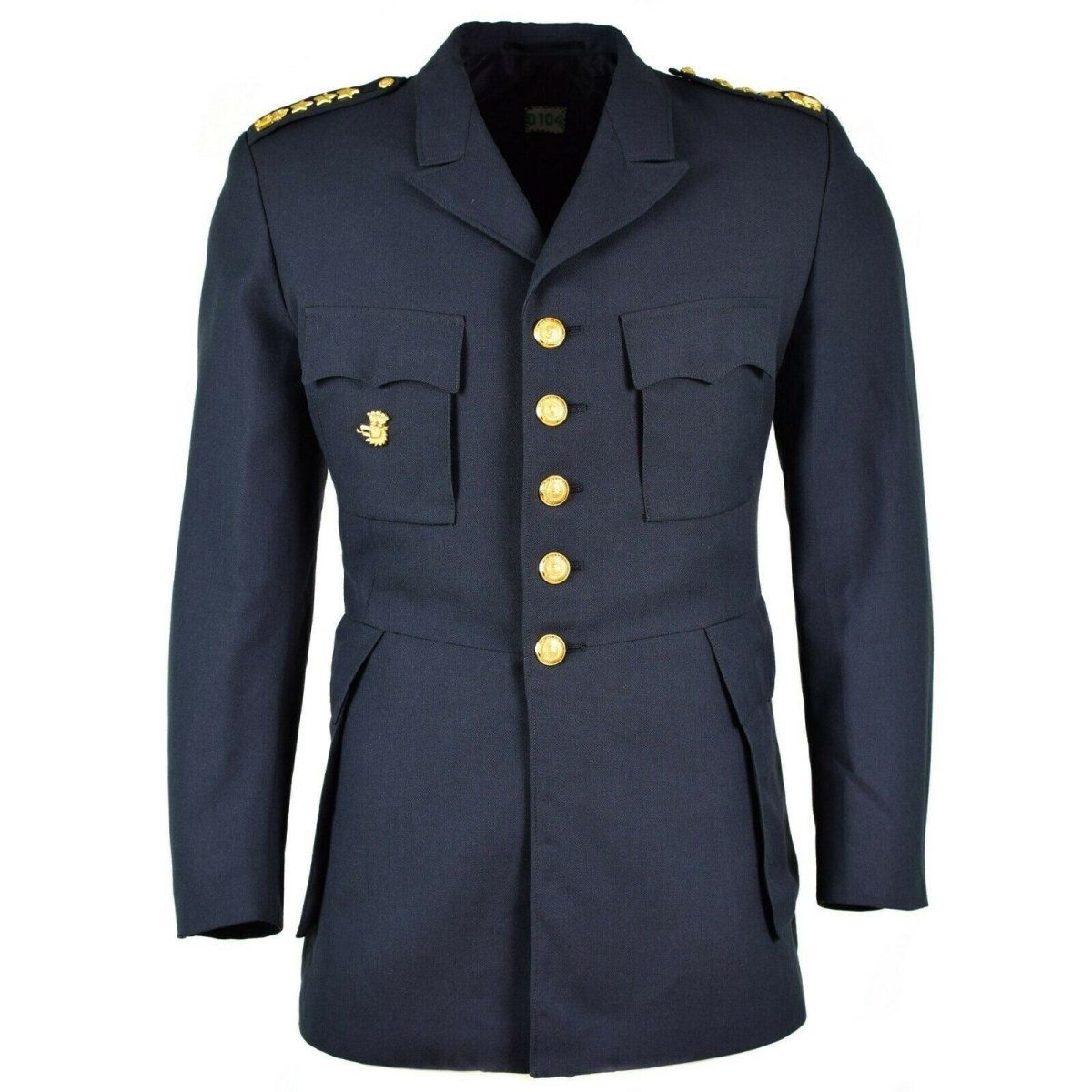 Military parade jacket genuine Swedish army infantry blue parade uniform Sweden Military dress jacket Medium long (150B)
