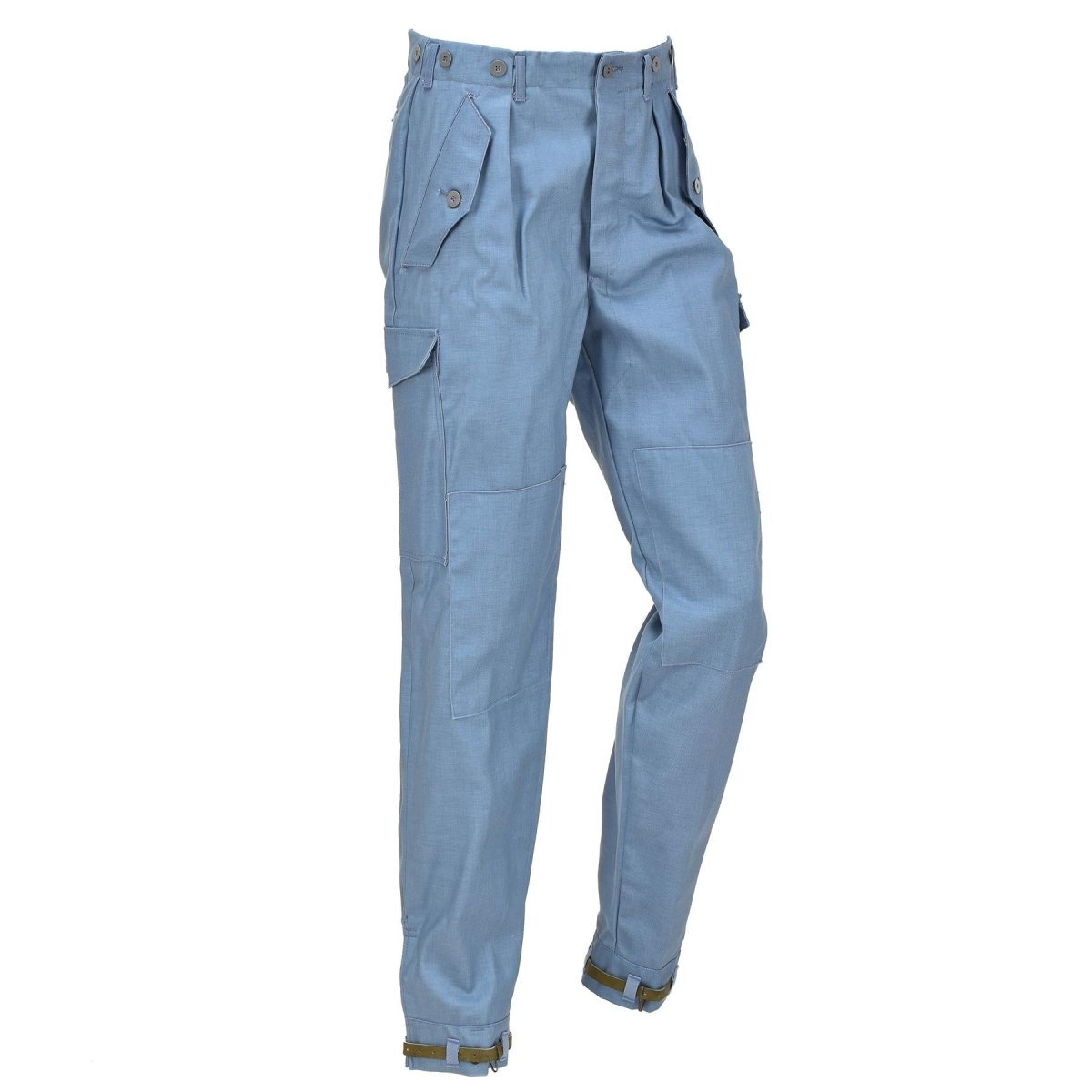 Original Dutch Military Work Pants Women Reinforced Knees Cargo Pockets Blue