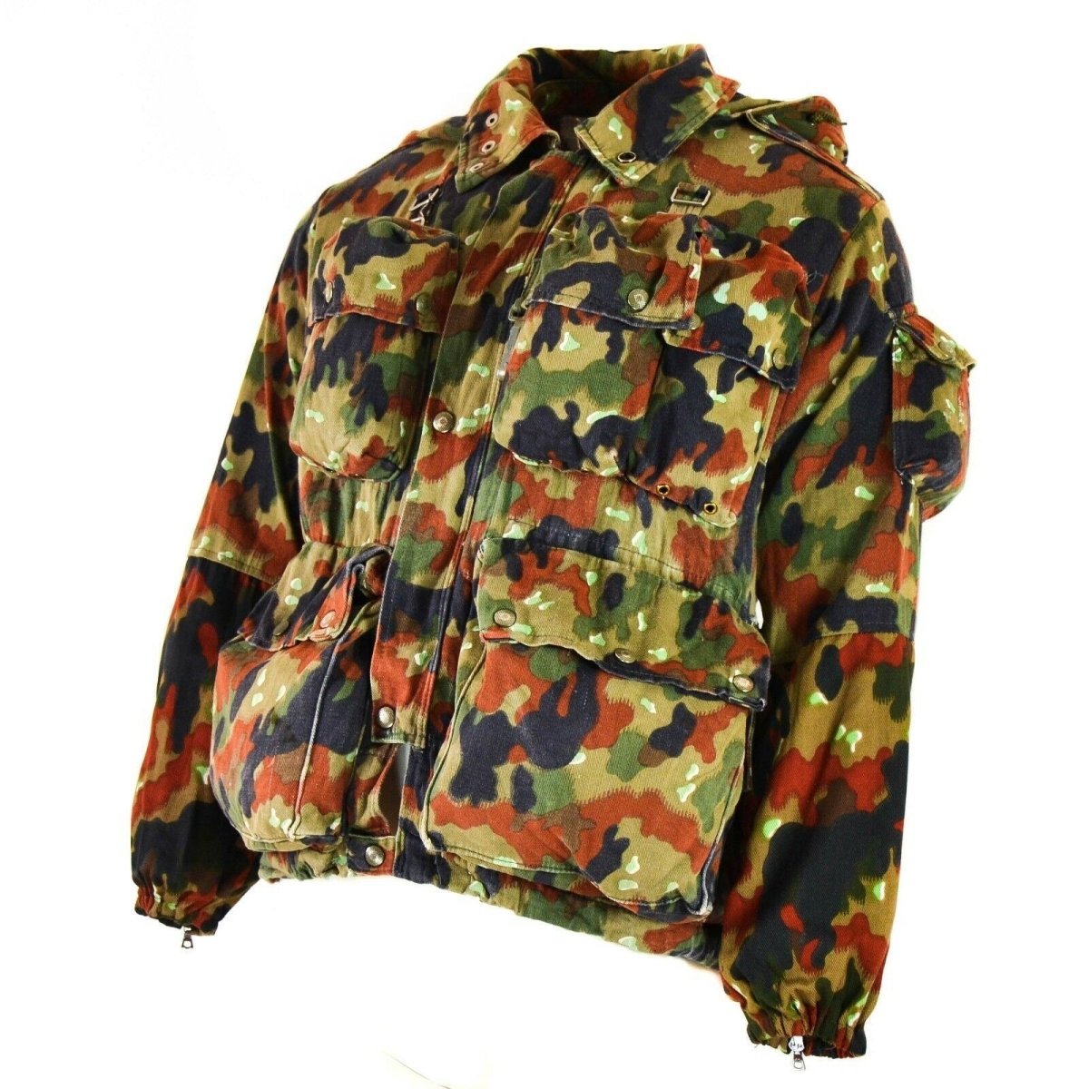 Giacca vera dell'esercito svizzero M70 Alpenflage Camo Sniper Combat Parka con cappuccio
