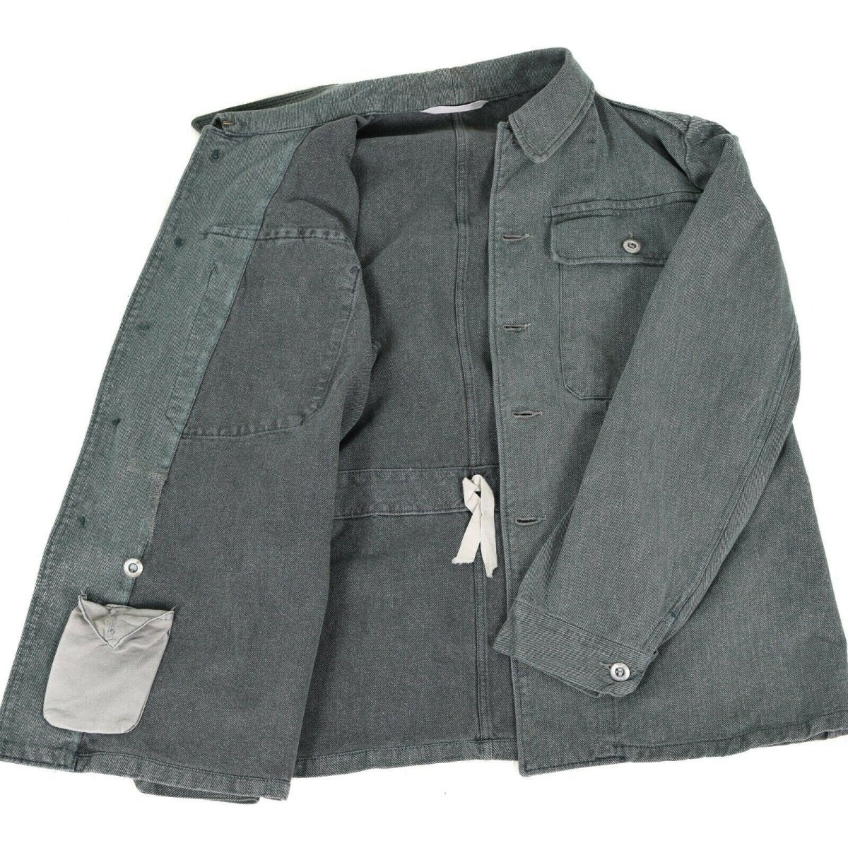 Veste de travail authentique de l'armée suisse veste militaire en jean gris vintage surplus
