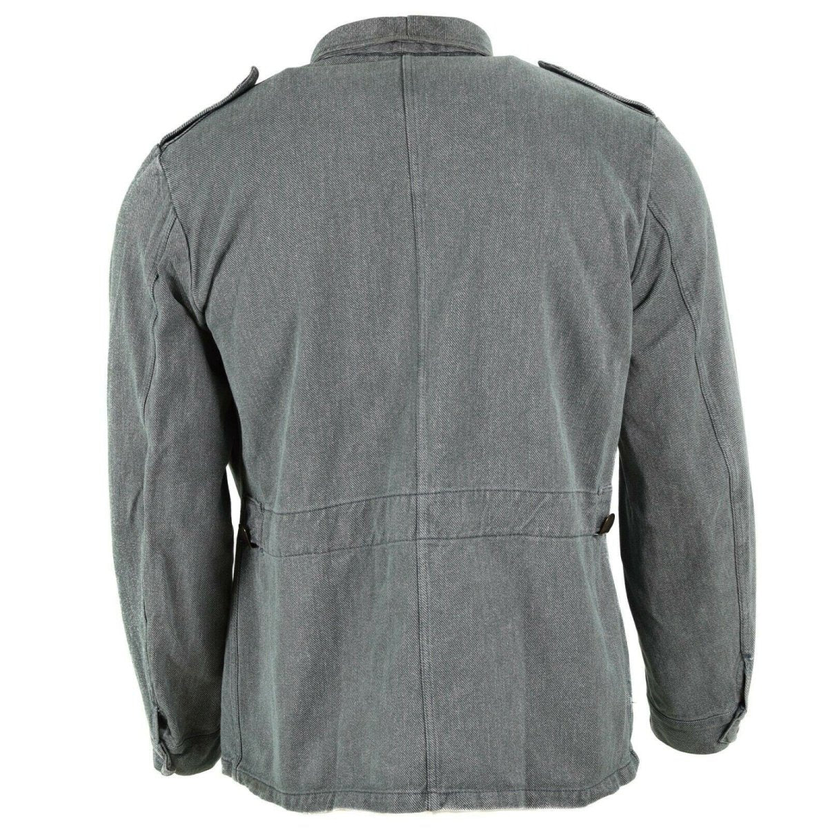 Veste de travail authentique de l'armée suisse veste militaire en jean gris vintage surplus