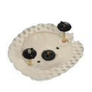 Back view of genuine Ukrainian Police hat insignia showing fixing screws and detailed craftsmanship.