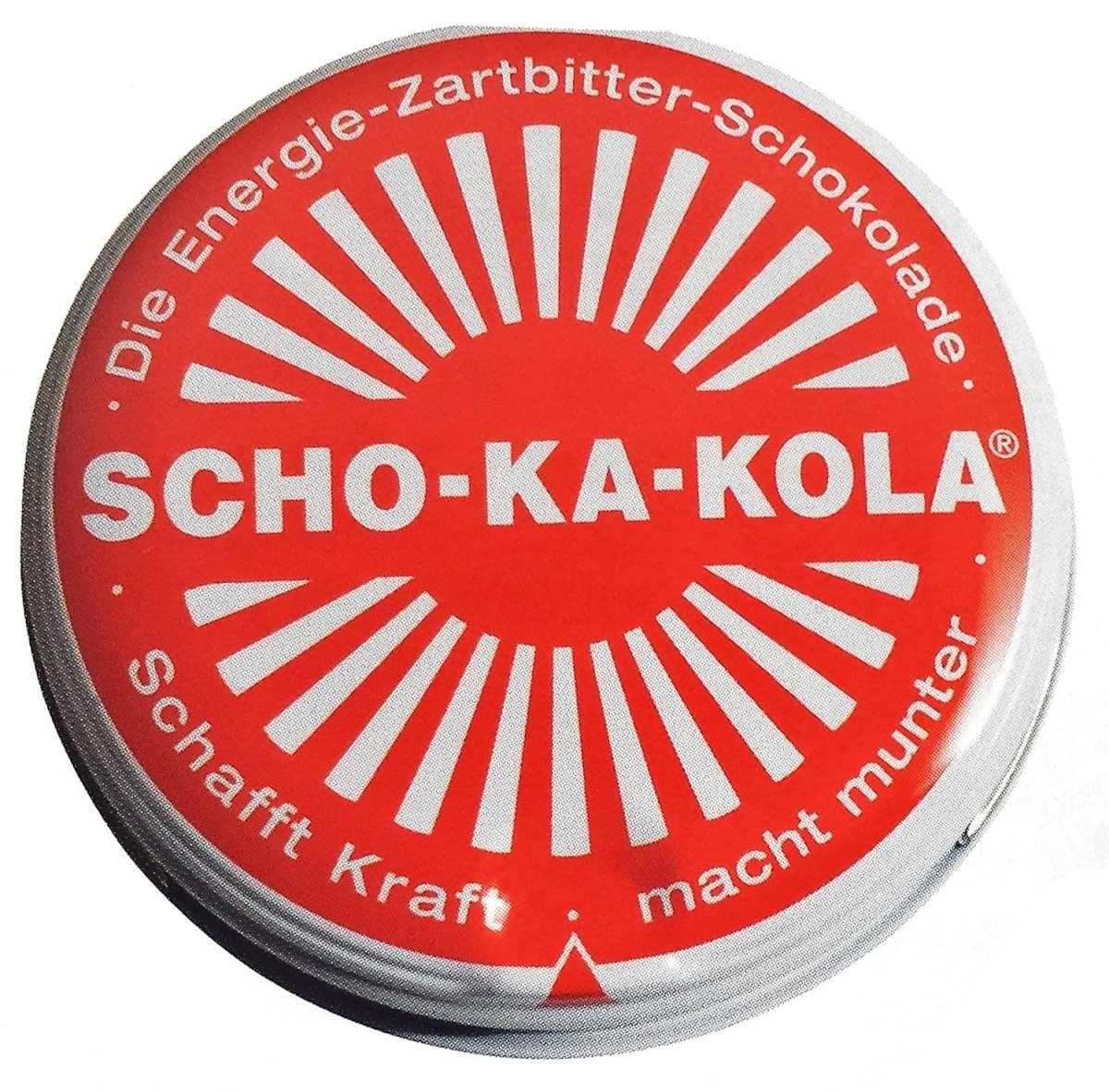 German Energy Dark Chocolate SCHO-KA-KOLA Caffeine & Cola Nut 100 g tin can