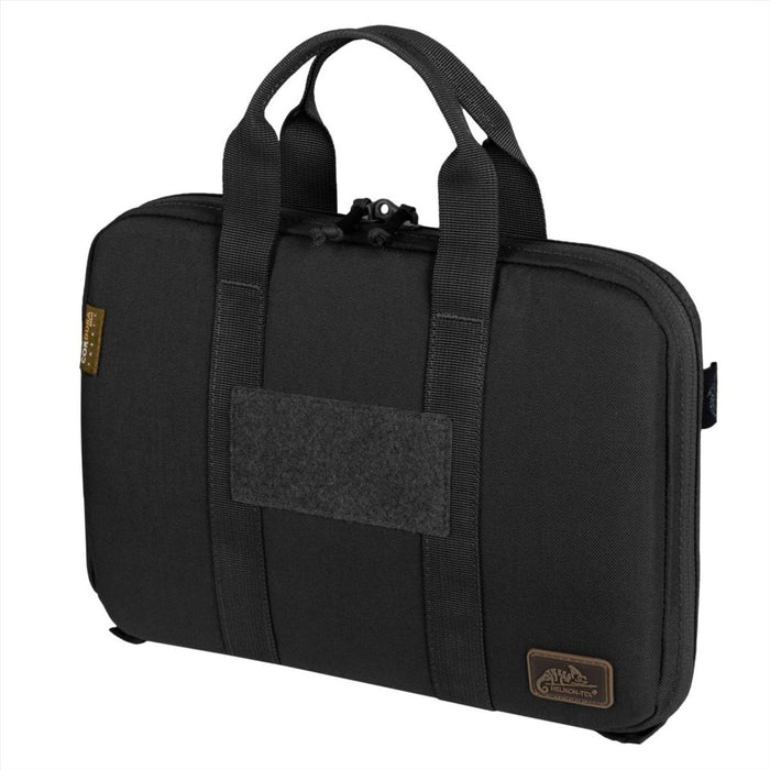 Black Helikon-Tex Single Pistol Wallet case made of Cordura nylon with padded interior and dual handles for secure handgun storage