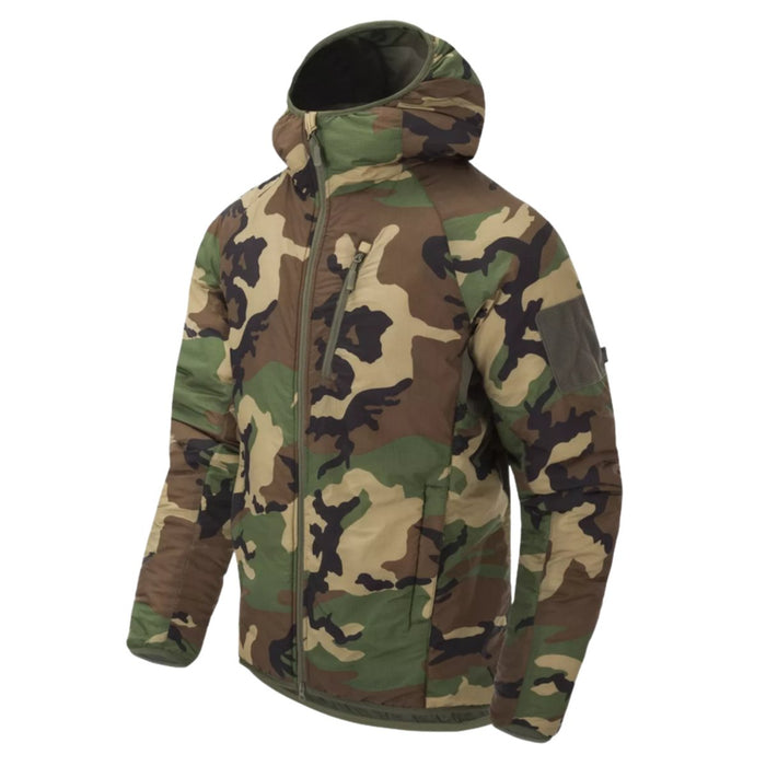 Helikon - Tex Wolfhound Hoodie Jas Nylon Windpack Geïsoleerd Woodland Camo - GoMilitar