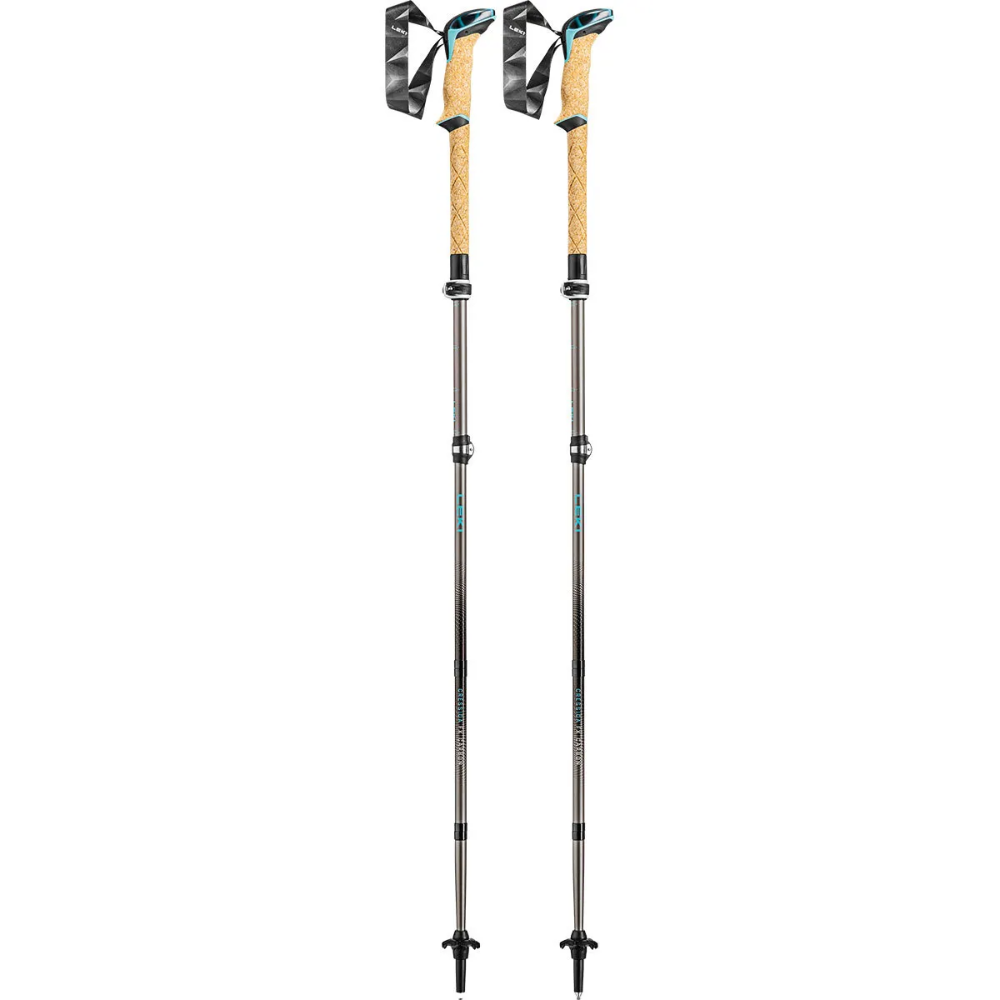 LEKI Cressida FX Carbon Trekking Poles Women's Folding Hiking Pair 100-120cm