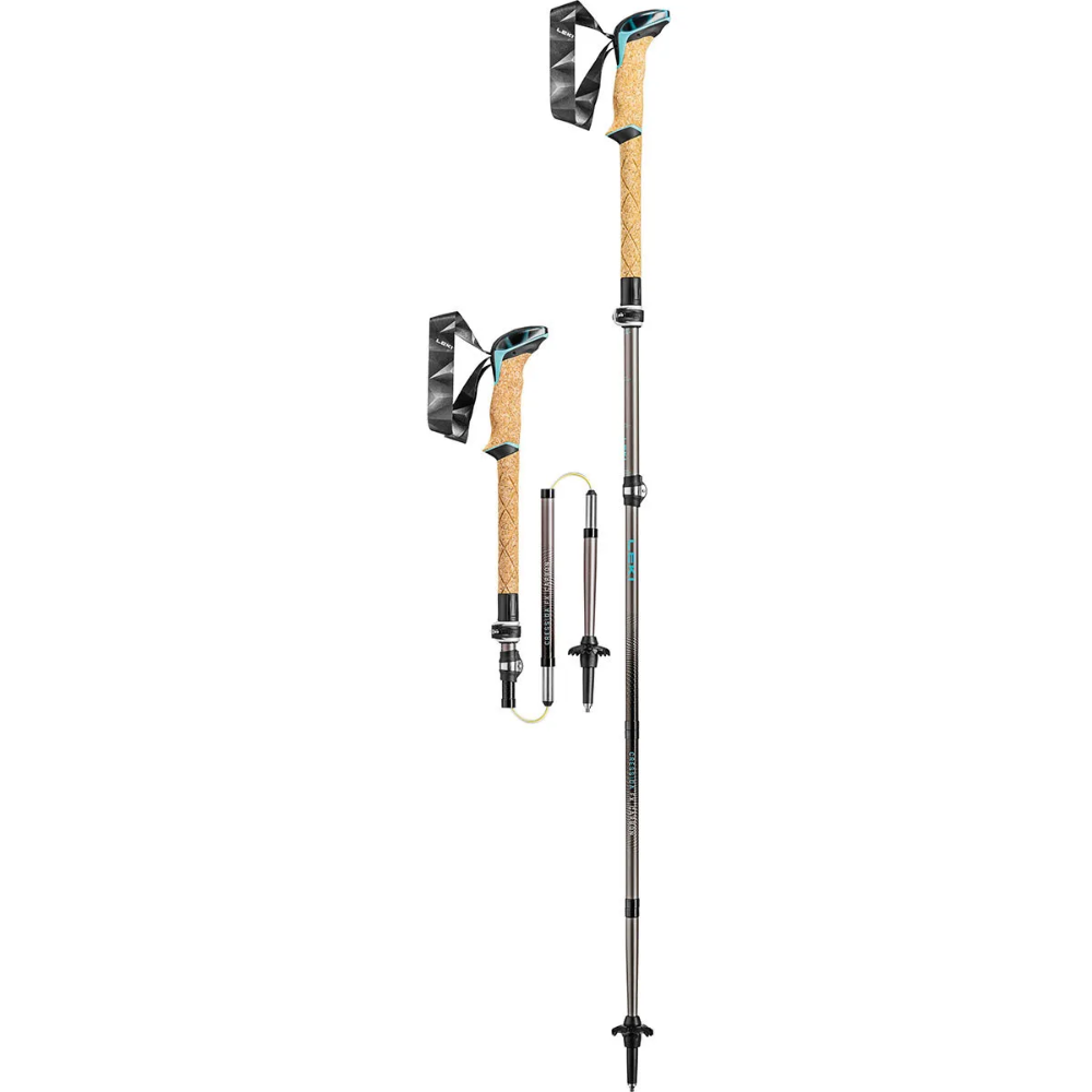 LEKI Cressida FX Carbon Trekking Poles Women's Folding Hiking Pair 100-120cm
