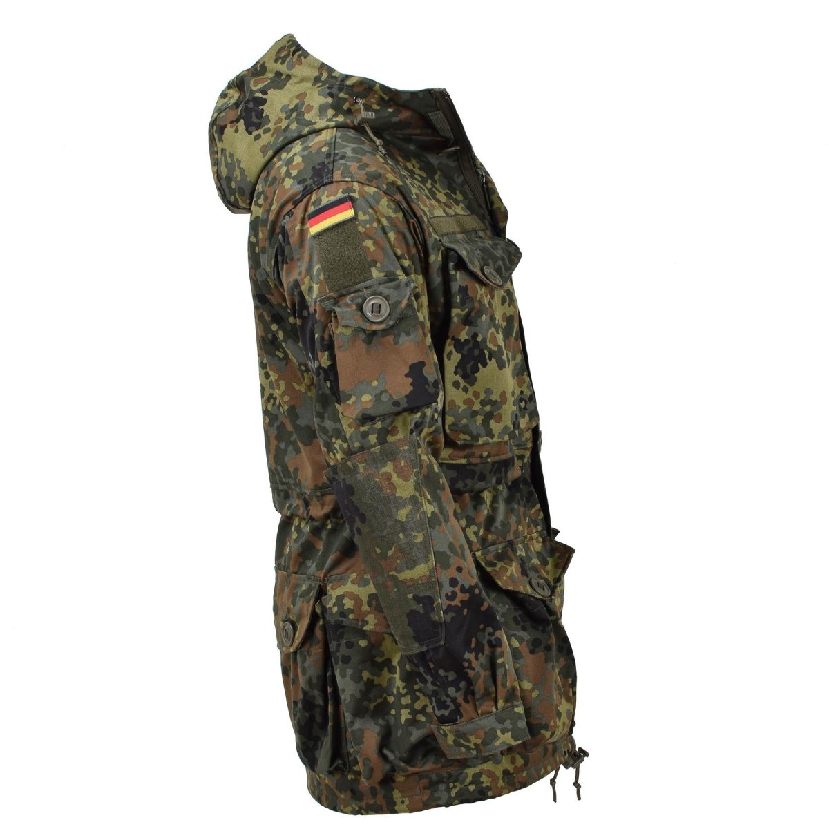 Army-Style Hooded Jacket - Grey Tactical Anorak For Outdoor & Military Look