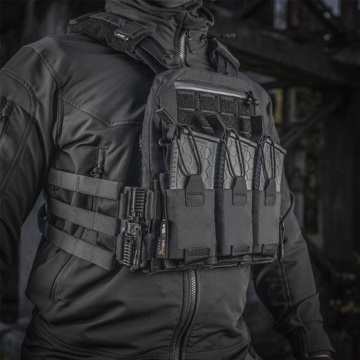 M-TAC Cuirass QRS Plaque Tactique Carier Cordura Système de Dégagement Rapide Noir