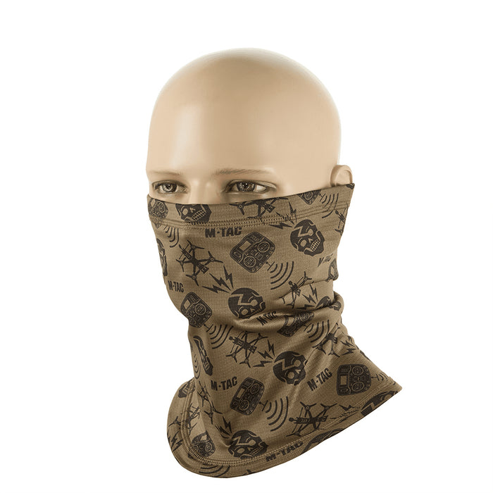 M-TAC Microfleece Neck Gaiter Drone Pattern Tactical Outdoor Scarf Tan - GoMilitar