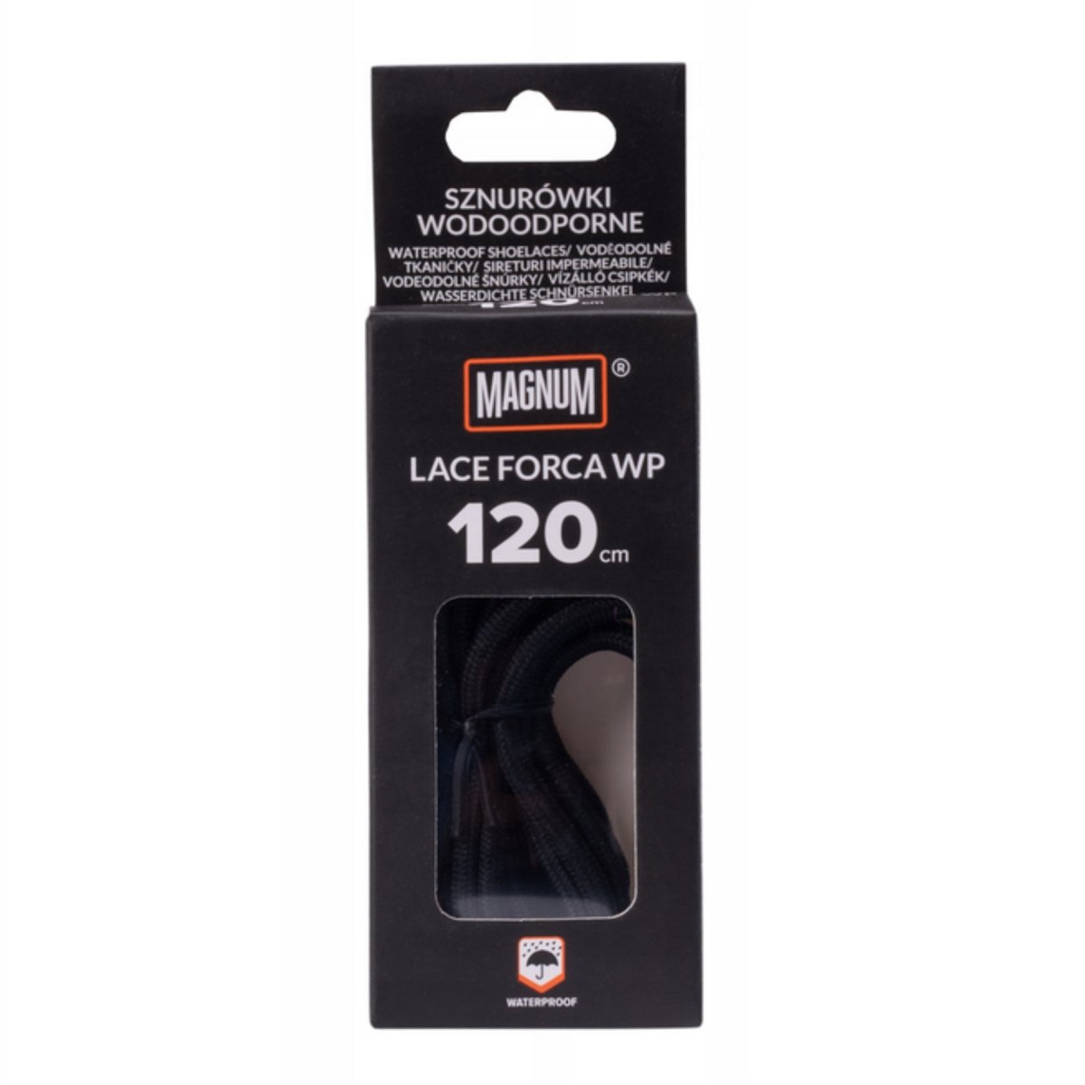 Magnum LACE FORCA WP Wymienne sznurowadła do butów Trwałe wędrówki na świeżym powietrzu, czarne