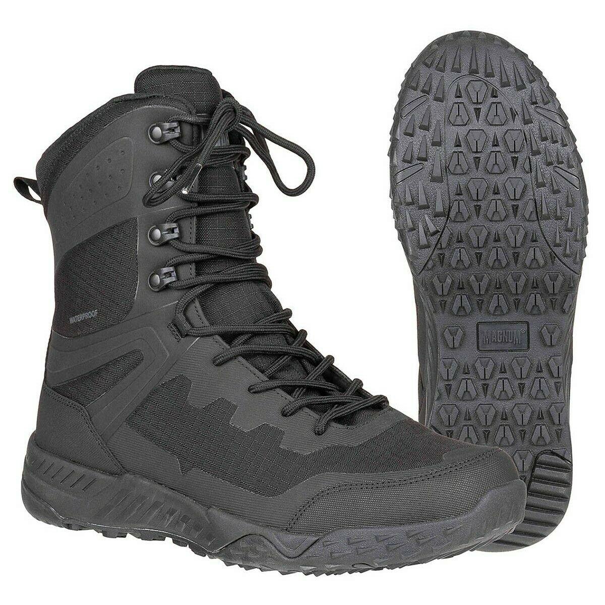 Bottes de combat imperméables Magnum Ultima 8.0, chaussures de randonnée légères et de trek noires