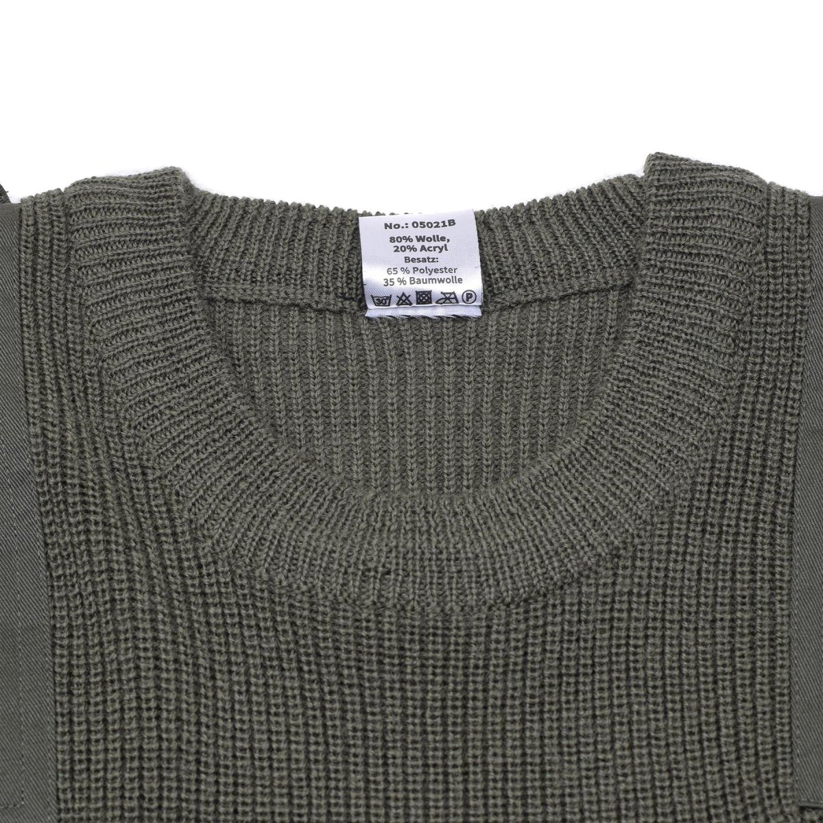 MFH Brand Military style commando pullover stock stitch knit sweater olive NEW