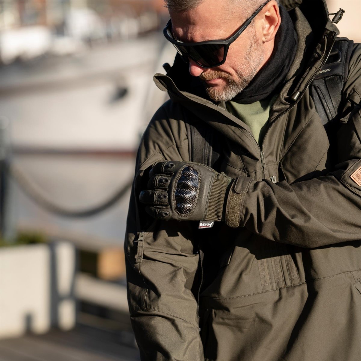 Guantes tácticos de estilo militar MFH Misión Combat Fire Fire Fire Fingers