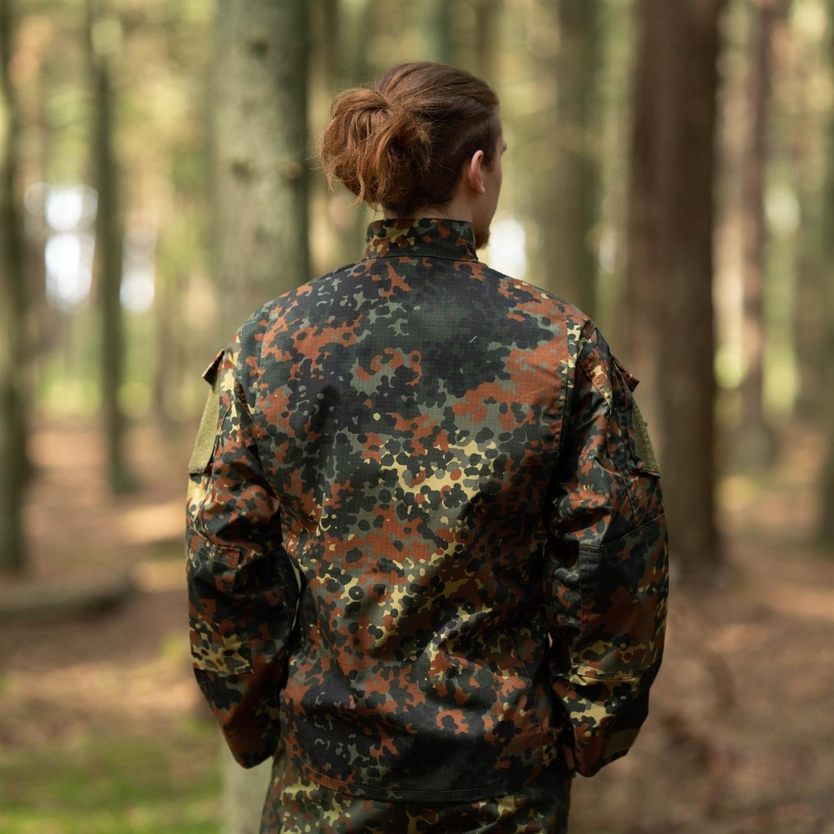 MFH Men's Streetstyle T-Shirt - Flecktarn Camo Print, 100% Cotton, Casual Crewneck Tee, Sizes S-3XL