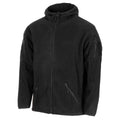 MFH Militaire zwarte tactische fleece jas thermische kap elastische zoomline nieuw