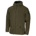 Veste polaire à capuche olive de style militaire MFH, veste tactique de l'armée avec fermeture éclair complète, randonnée, NOUVEAU