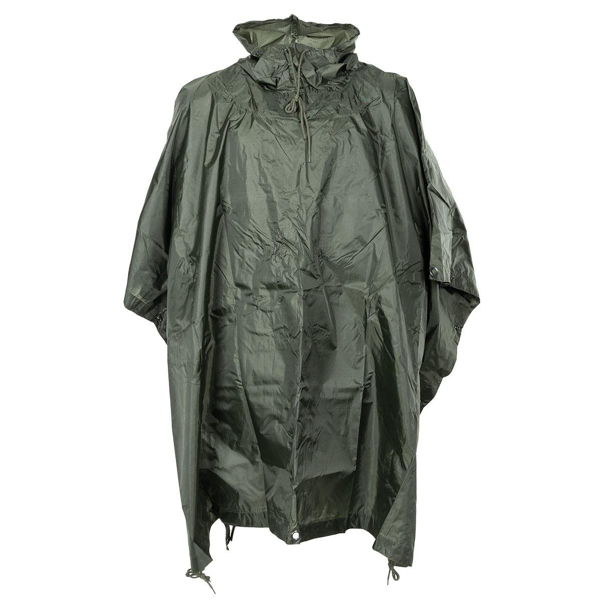 MFH Poncho Adjustable Hood Waterproof Windproof RipStop Fabric Seams Welded