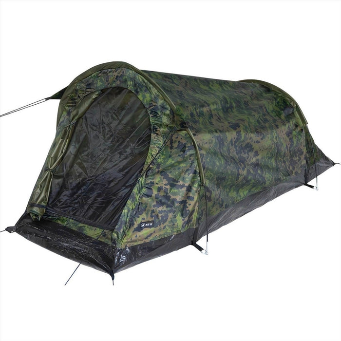 MFH Schwarzenberg Tunnelzelt, wasserdicht, für eine Person, finnisches M05-Camouflage – GoMilitar