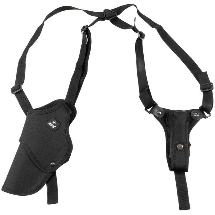 MFH Shoulder Holster Left Handed Adjustable Fit Mag Pouch Double Safety Catch - GoMilitar
