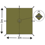 MFH Tarp Extreme Tarpaulin tente d'abri imperméable à boucles fixes pare-soleil NOUVEAU