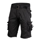 Black Mil-Tec Germany military-style cargo shorts with adjustable waist and multiple secure pockets, prewashed vintage look.