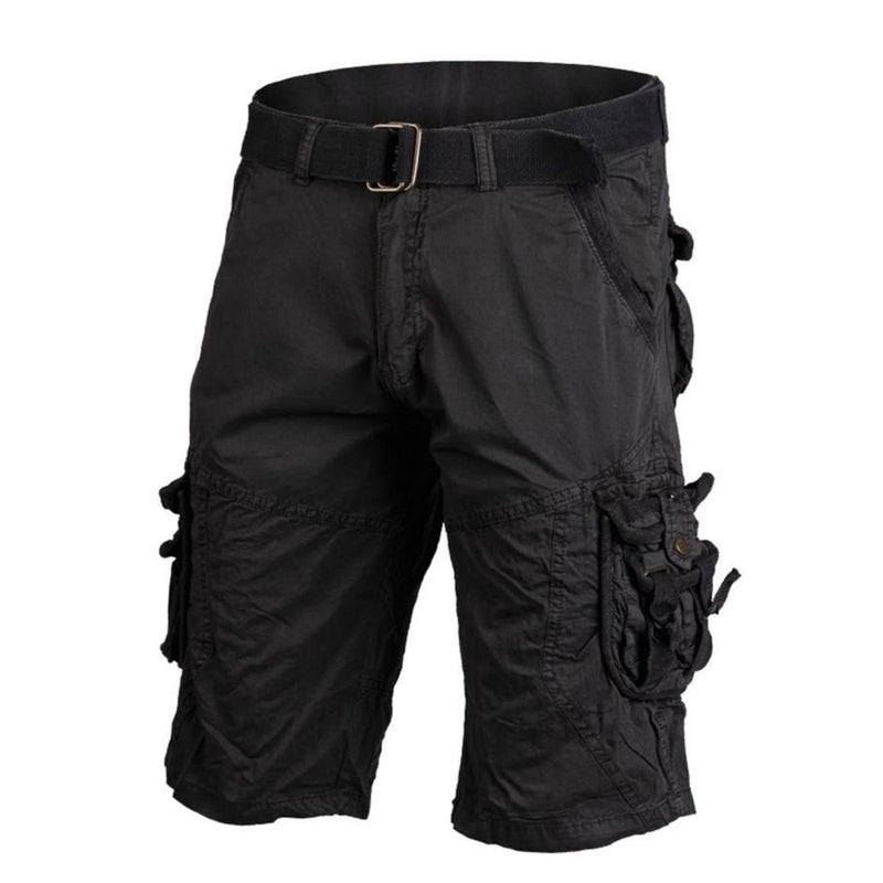 Marka MIL-TEC Niemcy w stylu wojskowym czarne szorty ładunkowe przed umyciem stylu vintage w stylu vintage