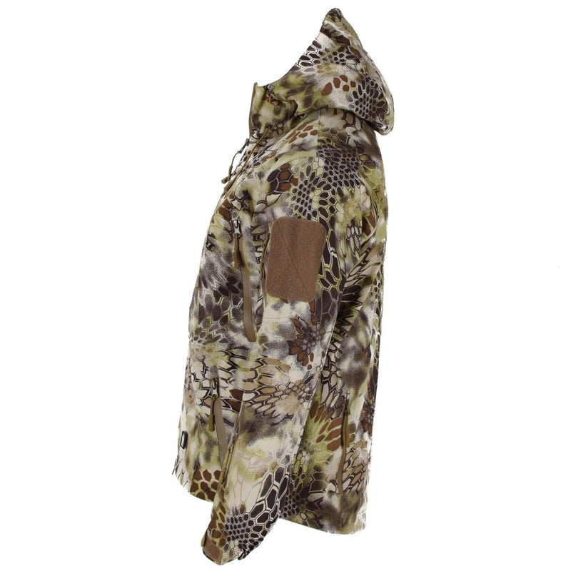 Mil-Tec waterproof hardshell tactical jacket in MANDRA camo with hood and multiple pockets for men